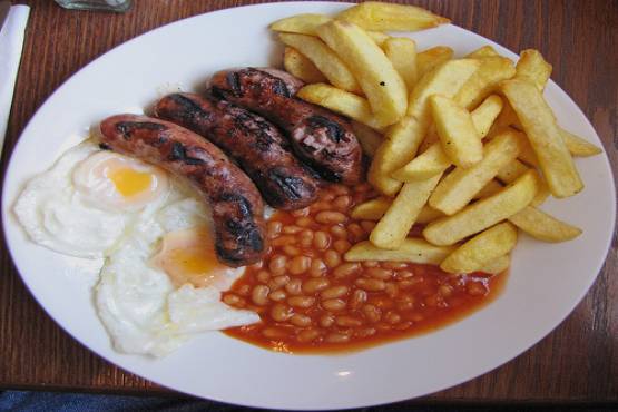 SAUSAGE, CHIPS, BEANS & A TOAST