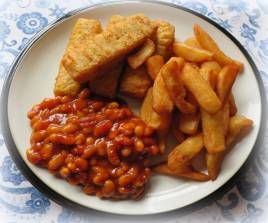 4 PCS FISH FINGERS, CHIPS & BEANS